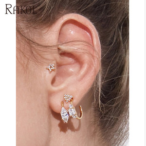 Rakol ชุดเครื่องประดับ EP2626ชุบทองต่างหูรูปดาวและดวงจันทร์ - Product Image 1