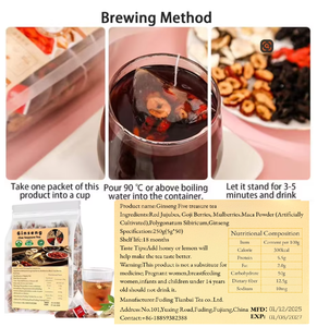 Чай Тяньбай из смеси натуральных трав «Пять сокровищ» со вкусом женьшеня, 250 г, 50 пакетиков, ручной работы, высший сорт - Product Image 6