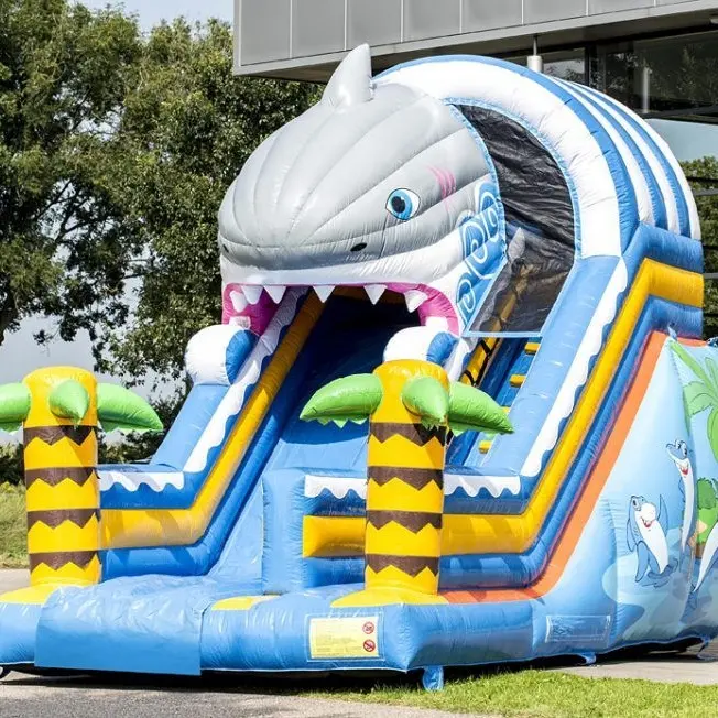 Commercial shark inflatable castle slide,inflatable shark bouncer slide with factory price for sale