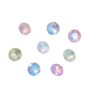Strass en verre irisé à dos plat pour décoration d'ongles DIY, accessoires de bijoux scintillants, pierres précieuses rondes en cristal de 8 mm pour manucure - Product Image 5