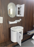 Armoire de salle de bain rectangulaire moderne en PVC avec miroir LED, taille 600 mm, résistante à l'eau, garantie 5 ans
