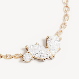 Collier Ailes en Or 14 carats Pavé de Zircon Cubique, Argent Sterling 925, Bijou Tendance <span class=keywords><strong>Personnalisé</strong></span> pour Femme - Product Image 5