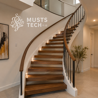 Fabricant professionnel d'intérieurs de villas de luxe modernes, conception personnalisée, escalier courbé
