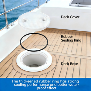 Plaque d'inspection <span class=keywords><strong>de</strong></span> pont <span class=keywords><strong>de</strong></span> bateau étanche avec couvercle amovible 4, 6 et 8 pouces, en plastique ABS circulaire antidérapant avec vis - Product Image 2