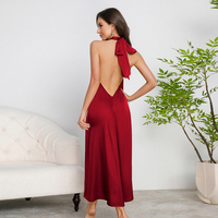 Robe de soirée élégante pour femmes, col halter, longue, coupe évasée, dos nu, design luxueux pour les occasions formelles de banquet, été/printemps