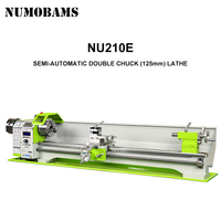 NUMOBAMS NU210LSE – Mini tour à métaux manuel de haute qualité avec deux têtes de mandrinage pour la réparation de queues de billard et le traitement des métaux