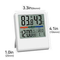 Jam Digital LCD Minimalis AIKS dengan Kontrol Radio, Penunjuk Suhu dan Kelembapan, Sinkronisasi Waktu Otomatis, Dapat Dipasang di Meja/Dinding, Hadiah untuk Rumah, OEM ODM