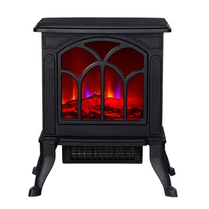 Portable Electric Fireplace Heater, Stoves with 3D Realistic Flame Effect, Overheating Safety System for Indoor Use