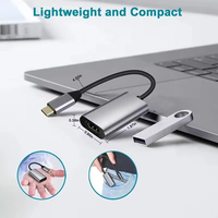 Cable USB Tipo C a Coaxial de Par Trenzado, Chapado en Oro, PVC, para Computadora, Laptop, Tablet, Monitor, Proyector, HDTV 4K 1080P