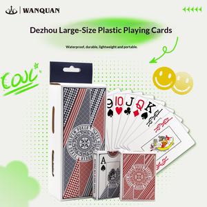 Cartes à jouer en plastique personnalisées Texas Hold'em, finition mate, grands caractères, imperméables, lavables, PVC durable, jeux de saison pour le camping - Product Image 2