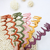Serre-tête en plastique avec insert givré, simple, large, géométrique, couleur bonbon, Diademas, serre-tête simple large géométrique en résine