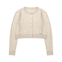 Femmes chaud décontracté extérieur tricoté Cardigan pull col rond chinois beignet classique chaîne à maillons torsadés conception Long Cardigan