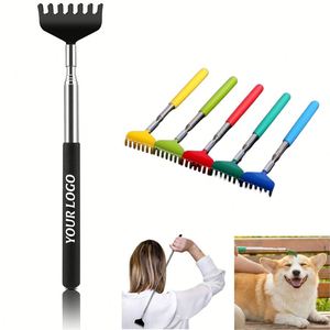 Grattoir à dos télescopique en acier inoxydable durable et portable avec logo personnalisé, masseur pour animaux de compagnie, idéal pour les cadeaux de bienvenue - Product Image 1