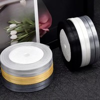 Ruban en satin polyester Evergreenwrap 0,6 cm, fait main, pour nœuds, fleurs, gâteaux, emballage cadeau de Noël, accessoire de décoration