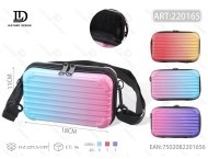 Borsa a tracolla da donna in plastica da 7 pollici a righe impermeabile alla moda per tutte le stagioni - Product Image 1