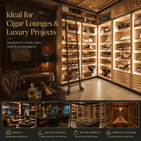 Humidor commercial pour salon de cigares, conception intérieure de salon de cigares, conception clé en main pour les resorts, service de construction