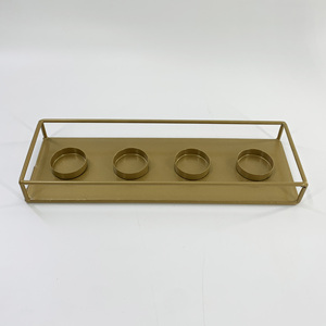 <span class=keywords><strong>Portacandele</strong></span> Dorato Opaco a 4 Scomparti per Centrotavola di Matrimoni e Ricevimenti - Product Image 1