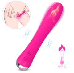 Massaggiatore Vibrante Riscaldante in Silicone Rosa, Giocattolo per Adulti, Design Curvo Ergonomico per Donne e Coppie - Product Image 4