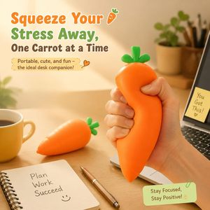 Grande Giocattolo Squishy a Forma di Carota, Palline Morbide a Lenta Risalita, Simpatici Squishies a Forma di Frutta, Giocattoli Antistress in Materiale TPE - Product Image 4