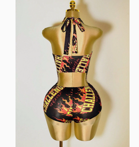 Oferta de Primavera/Verano 2026: Romper Deportivo para Mujer, con Tirantes Finos, Cuello en V, Malla, Estampado, Largo hasta la Rodilla, de Secado Rápido - Product Image 4