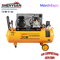Compresseur d'Air Industriel de Haute Qualité 100 Litres à Courroie pour Peinture au Pistolet Automobile