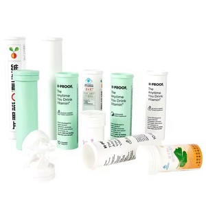 Biodegradabile effervescente tubo compressa tubo bianco dritto personalizzato per effervescenti compresse vitamina c pillole mediche - Product Image 1