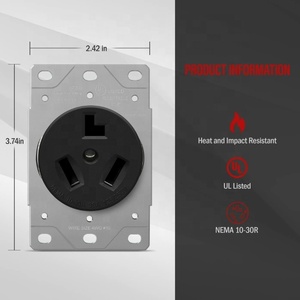Presa di Corrente NEMA 14-30R 30A 250V <span class=keywords><strong>a</strong></span> 3 Poli e 4 Fili, da Incasso, Standard Americano, in Rame Industriale - Product Image 3