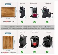 Glissière pour appareil électroménager personnalisée, plateau coulissant en bois pour cafetière, glissière pour cafetière pour comptoir de cuisine, plateau roulant