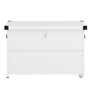 Boîte à outils en <span class=keywords><strong>acier</strong></span> <span class=keywords><strong>galvanisé</strong></span> robuste verrouillable 132 x 62 x 64 cm, <span class=keywords><strong>coffre</strong></span> <span class=keywords><strong>de</strong></span> rangement extérieur pour <span class=keywords><strong>jardin</strong></span> avec roues - Product Image 6