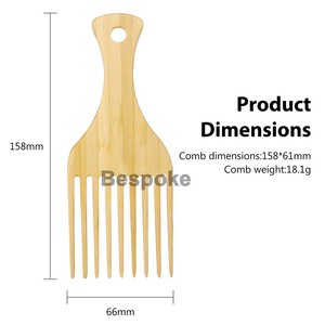 Peine de Bambú con Logotipo Personalizado para el Cabello, Peines Naturales Antiestáticos para Cabello Rizado y Grueso, Ideal para Hombres y Mujeres - Product Image 2