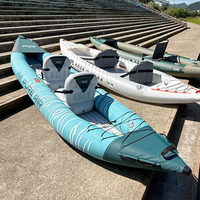 Canoë gonflable écologique en PVC GLIDER 412 pour 2 personnes, bateau à pagaies, kayak de sport nautique d'extérieur avec pagaies, 4 m de long