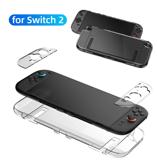 For Nintendo Switch 2 Transparent Protective Case Anti-fall Split Case Cover PC Hard Shell Skin Case Gaming Console Accessories