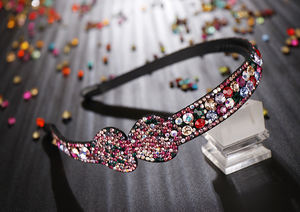 أربطة شعر للنساء, أربطة شعر على شكل قلب من الكريستال الكامل فاخرة وعصابات رأس للنساء من أحجار الراين الملونة - Product Image 6