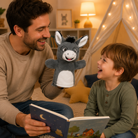 Marionnettes à main personnalisées en forme d'animaux de la forêt pour enfants, jouets en peluche rembourrés avec du coton PP, tissu super doux, anniversaire