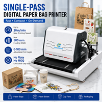 Machine d'impression de sacs en papier haute vitesse, imprimante numérique jet d'encre monocouche CMYK, imprimante de sacs en kraft pour petites séries, impression de logo