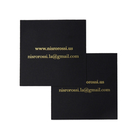 Carte de remerciement pour les entreprises avec logo doré imprimé en papier durable carré noir personnalisé