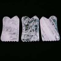 Kit d'outils de massage Gua Sha en quartz transparent et jade pour le corps, à faire soi-même