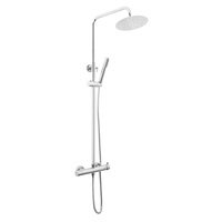 SANIPRO Ensemble de douche européen DWD en acier inoxydable 304, avec mitigeur de salle de bain et pommeau de douche effet pluie, produit phare