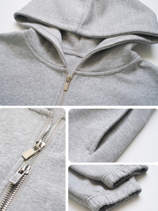 <span class=keywords><strong>Sweat</strong></span>-shirt surdimensionné en coton spatial à double couche 380G, <span class=keywords><strong>sweat</strong></span>-shirt à fermeture éclair pour homme et femme, automne/hiver - Product Image 3