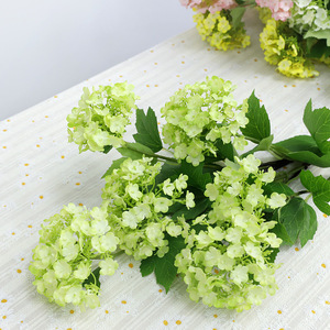 <b>Artificial</b> <b>Hydrangea</b> Flower 3-Headed Green Silk Wedding Decoration Home Decor Prop High Simulation - Product Image 1