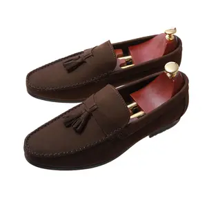 Ayak bileği tekne düşük topuk kış nefes rahat otantik çin'de yapılan akıllı rahat kahverengi ayakkabı erkekler için