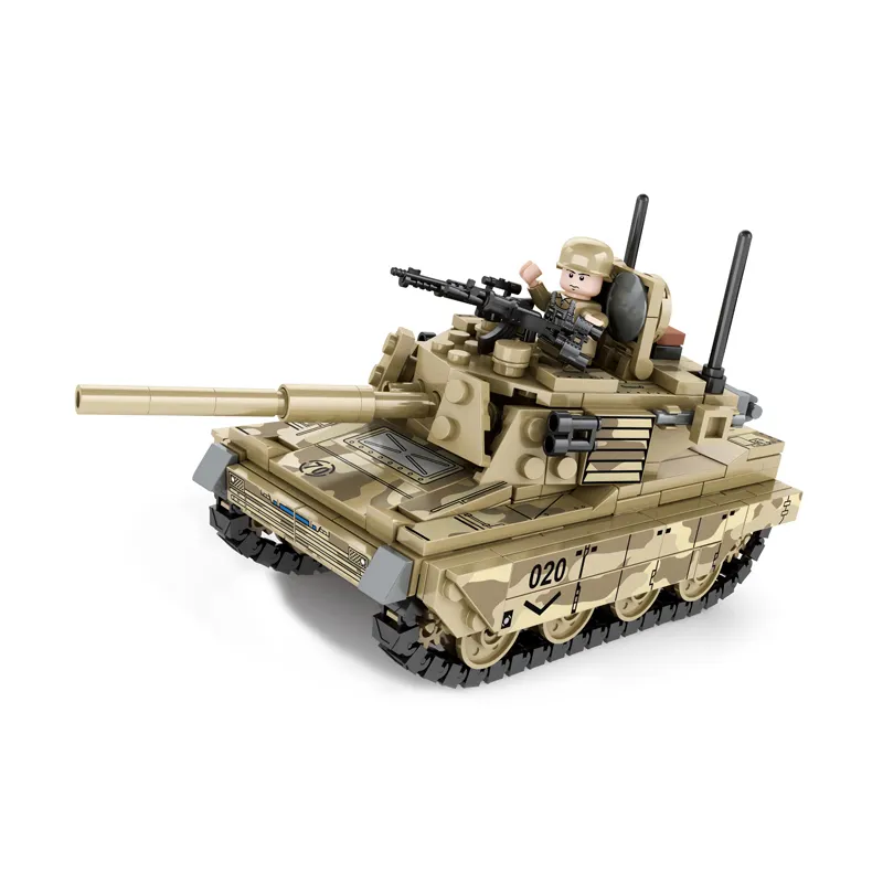 Tiger Tanque Menino Militar 430 + Partículas Edifício Bloco Tanque Modelo Infantil Menino Brinquedo de Aniversário Presente