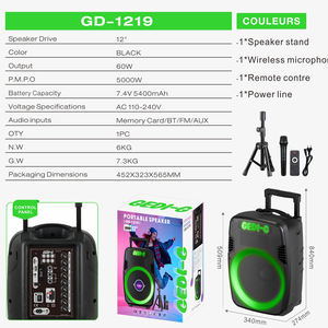 Altavoz GD-929 GD-1219, el Favorito en Europa, Altavoz Profesional de 12 Pulgadas, Amplificador Activo Inalámbrico, Sistema de Sonido <span class=keywords><strong>PA</strong></span> para Fiestas - Product Image 5