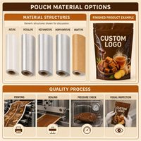 Sachet d'emballage personnalisé pour thé au gingembre et sucre roux, Doypack à fermeture éclair, pour boisson instantanée, doublé aluminium, pour la vente au détail