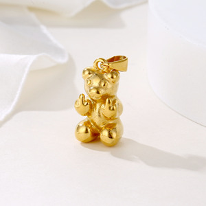 מעדן קטן דוב תליון כסף זהב נירוסטה חמוד מעליב דוב שרשרת לנשים גברים - Product Image 4