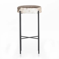 Tabouret de bar moderne en acier inoxydable Chaise haute Chaise de bar bistrot rembourrée en métal pour la maison Hôtel Bistro
