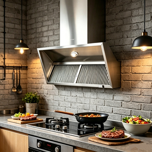 <span class=keywords><strong>Hotte</strong></span> aspirante murale en acier inoxydable pour <span class=keywords><strong>cuisine</strong></span>, idéale pour l'évacuation des fumées d'huile - Product Image 4