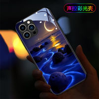 Coque de téléphone pour Samsung iPhone, Call Luminous Beach Star, en verre trempé, résistante aux chutes, protection intégrale