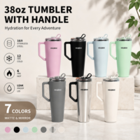 Gourde isotherme à double paroi en acier inoxydable 18/8, anti-fuite, sans BPA, pour usage quotidien, sport, trajets, cadeau