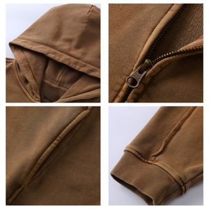 Felpe con Zip Personalizzate all'Ingrosso, Effetto Invecchiato, Tasche a Marsupio, Finitura Lavata, Supporto per Stampa 3D in Rilievo, Stampa Digitale DTG DTF - Product Image 2